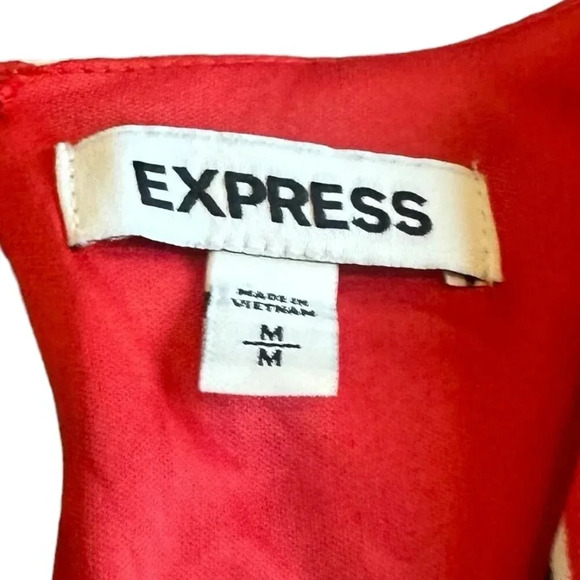 Express Bold Floral Print Long Sleeve Dress Swing A-Line Size Medium Women's - Picture 10 of 11